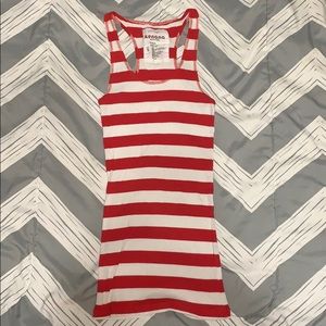 Red and white striped racer back